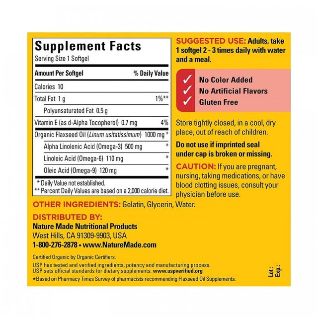 Dầu hạt lanh Omega 3 6 9 Nature Made Flaxseed oil 1400mg 300 viên 3