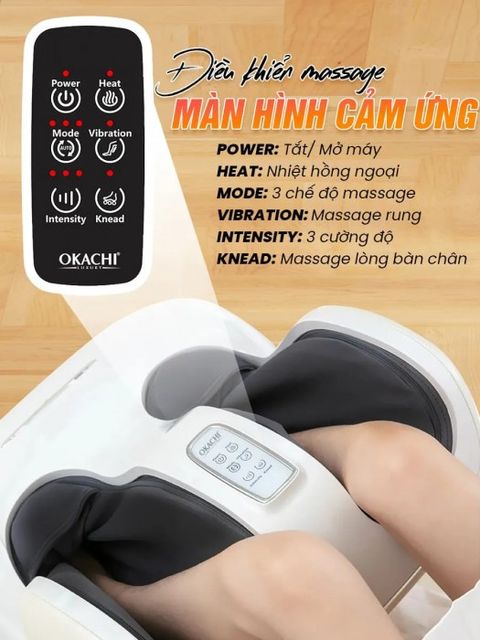 Máy Massage Chân và Bắp Chân Okachi JP-986 - Thiết Bị Massage 4D Thông Minh, Nhiệt Hồng Ngoại, Giảm Đau Hiệu Quả 8
