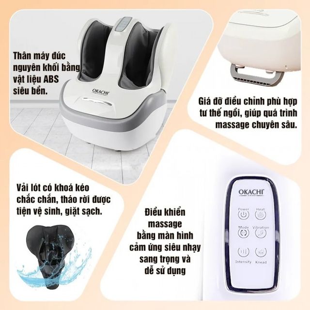 Máy Massage Chân và Bắp Chân Okachi JP-986 - Thiết Bị Massage 4D Thông Minh, Nhiệt Hồng Ngoại, Giảm Đau Hiệu Quả 3