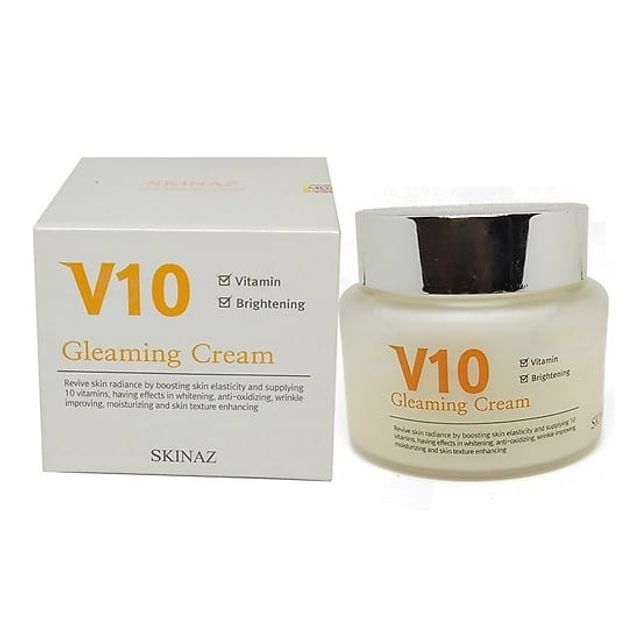 Kem Hỗ Trợ Dưỡng Trắng Cao Cấp V10 Gleaming Cream Skinaz Hàn Quốc 1