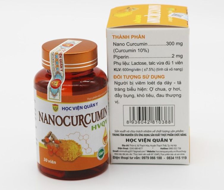 Viên nghệ nano curcumin hỗ trợ hệ tiêu hóa của Học viện quân y 1