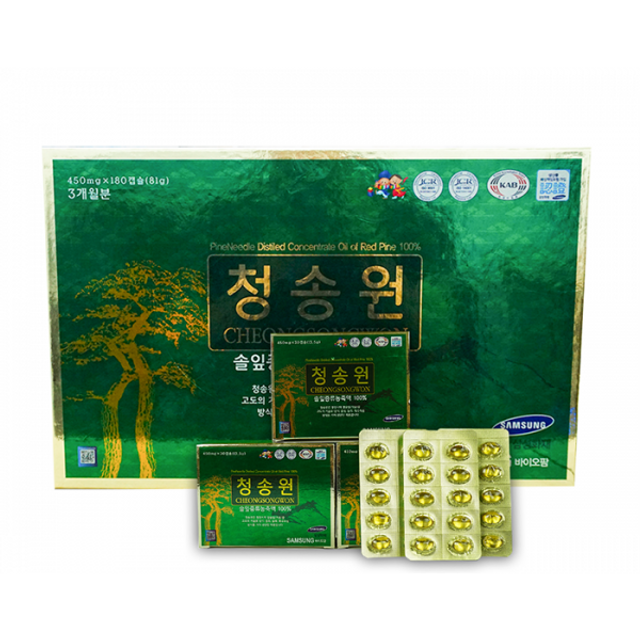 Viên tinh dầu thông đỏ Cheong Song Won hộp xanh 180 viên 1