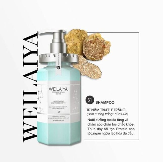 Bộ Dầu Gội Xả Phục Hồi Đa Tầng Nấm Truffle Weilaiya 450ml - Dưỡng tóc bóng mượt, sạch gàu, hương nước hoa sang trọng chuẩn salon 1