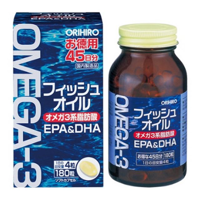 Viên uống dầu cá omega-3 hỗ trợ tim mạch Orihiro 180 viên 1
