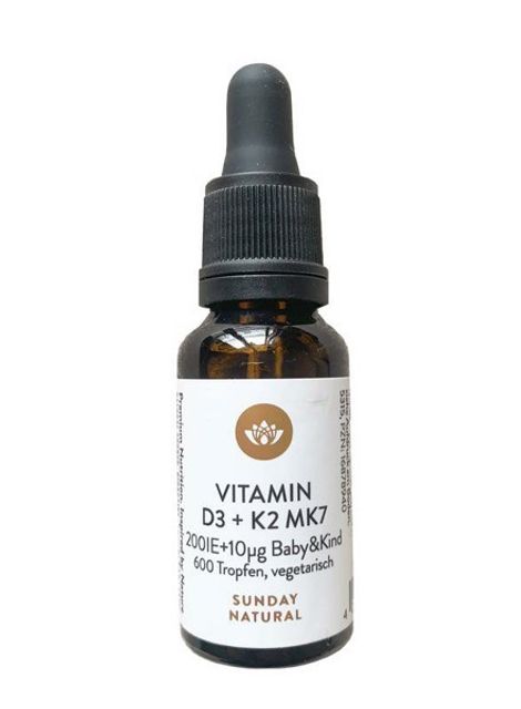 Vitamin D3 K2 MK7 Sunday Natural của Đức hỗ trợ tăng chiều cao cho bé 1