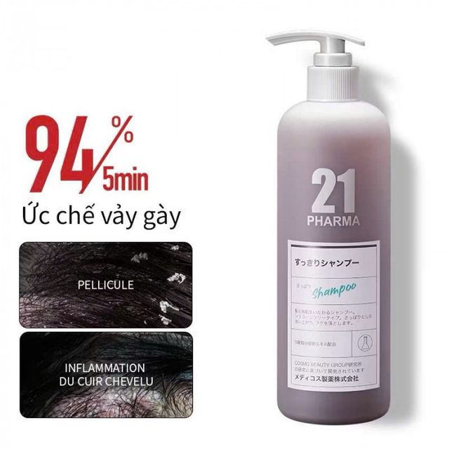 Dầu Gội Pharma 21 Hỗ Trợ Giảm Gàu 600ml Nhập Khẩu Nhật 4