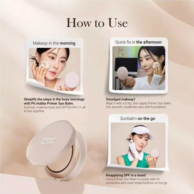 Kem l&oacute;t chống nắng Ph Hubby Primer Sun Balm SPF50+ PA+++ 15g 2