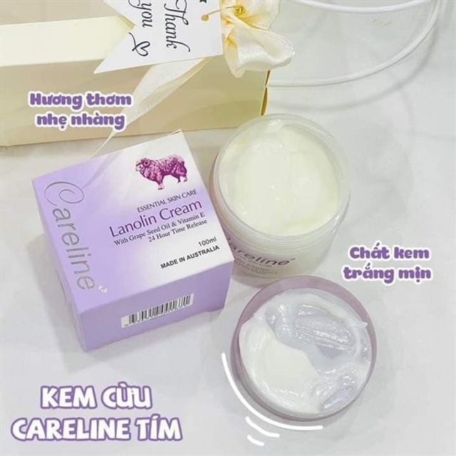 Kem Dưỡng Ẩm Cừu T&iacute;m Lanolin Cream Careline