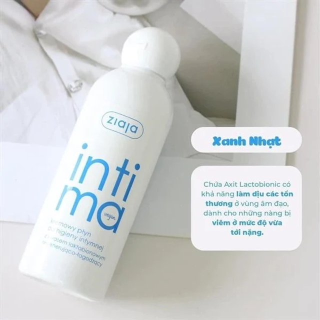 Dung dịch vệ sinh phụ nữ Intima ziaja m&agrave;u xanh nhạt