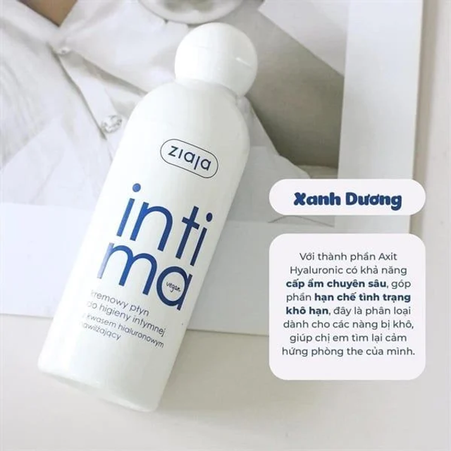 Dung dịch vệ sinh phụ nữ Intima ziaja m&agrave;u xanh đậm