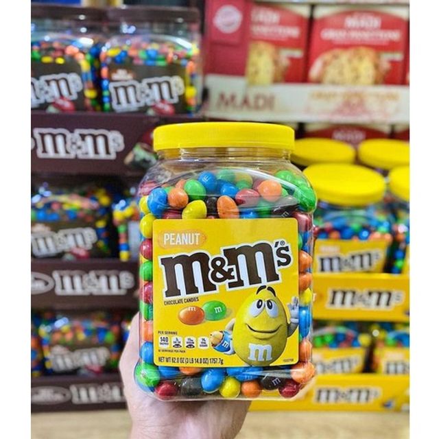 Kẹo socola nh&acirc;n đậu phộng M&M 1757g -Nắp v&agrave;ng