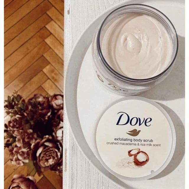 Tẩy Tế B&agrave;o Cngừng hẳn Dove Macadamia & Reismilch 225ml (H&agrave;ng Đức)