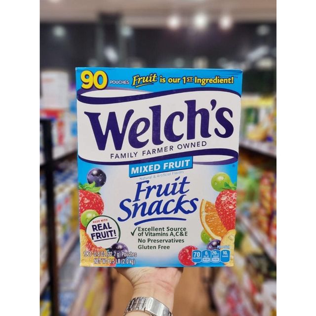 Hộp Kẹo Dẻo Tr&aacute;i C&acirc;y Welch's Fruit Snacks 90 G&oacute;i