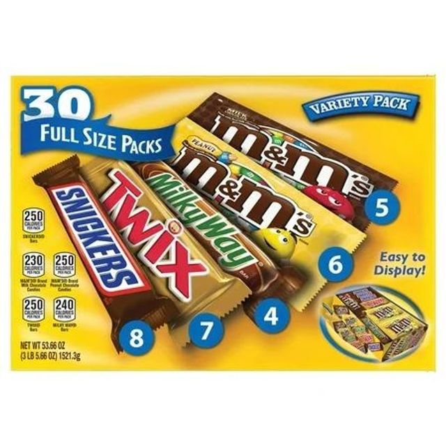 Socola tổng hợp 5 loại M&M Mars Chocolate Full Size 30 g&oacute;i 1.52kg