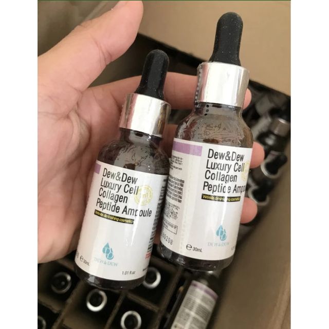 Tinh Chất Dew&Dew Luxury Cell Collagen Peptide Ampoule 30ml v&agrave; 24K Gold Collagen Serum 50ml