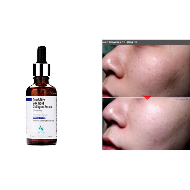 Tinh Chất Dew&Dew Luxury Cell Collagen Peptide Ampoule 30ml v&agrave; 24K Gold Collagen Serum 50ml