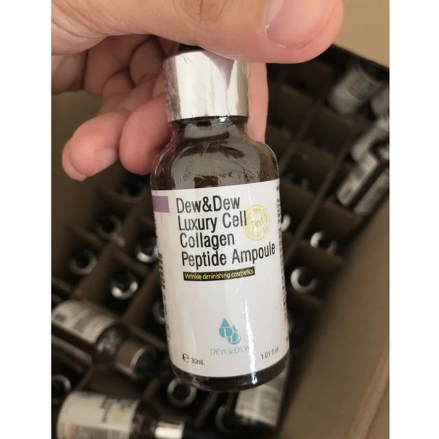 Tinh Chất Dew&Dew Luxury Cell Collagen Peptide Ampoule 30ml v&agrave; 24K Gold Collagen Serum 50ml