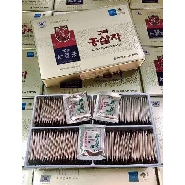 Tr&agrave; Hồng S&acirc;m HQ Hộp 100 G&oacute;i