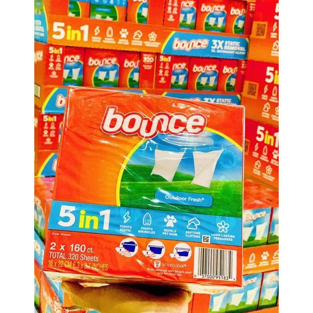 Hộp Giấy Thơm Quần &Aacute;o Bounce Outdoor Fresh 160 Tờ
