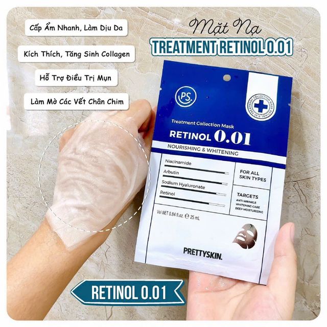Mặt nạ cấp ẩm da Retinol 0.01 Pretty skin - 25ml