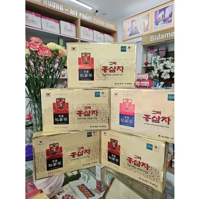 Tr&agrave; Hồng S&acirc;m H&agrave;n Quốc hộp 100 g&oacute;i