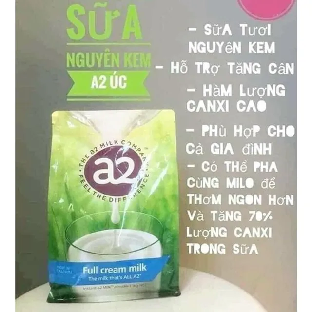 Sữa Tươi Nguy&ecirc;n Kem Dạng Bột A2 1kg (Tem Xanh)