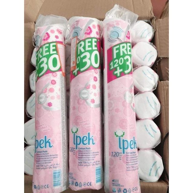 Set 3 t&uacute;i B&ocirc;ng Tẩy Trang ipeck 150 Miếng