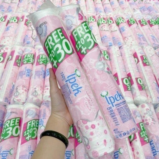 Set 3 t&uacute;i B&ocirc;ng Tẩy Trang ipeck 150 Miếng