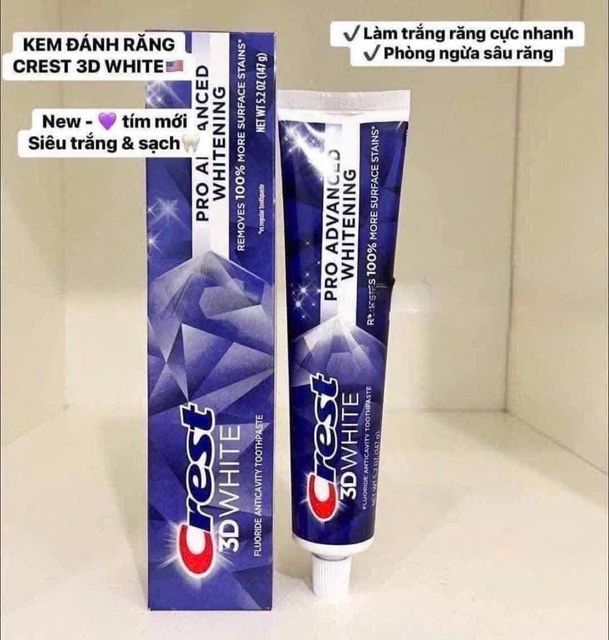 Kem Đ&aacute;nh Răng Trắng Răng Crest 3D White Advanced Whiteing 147gr