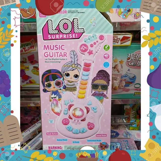 Đồ chơi đ&agrave;n guitar chạy bằng pin c&oacute; đ&egrave;n v&agrave; nhạc #665-1 L.O.L Surprise