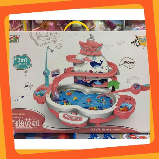 Set Đồ Chơi C&acirc;u C&aacute; Trượt Th&aacute;c Nước 3in1
