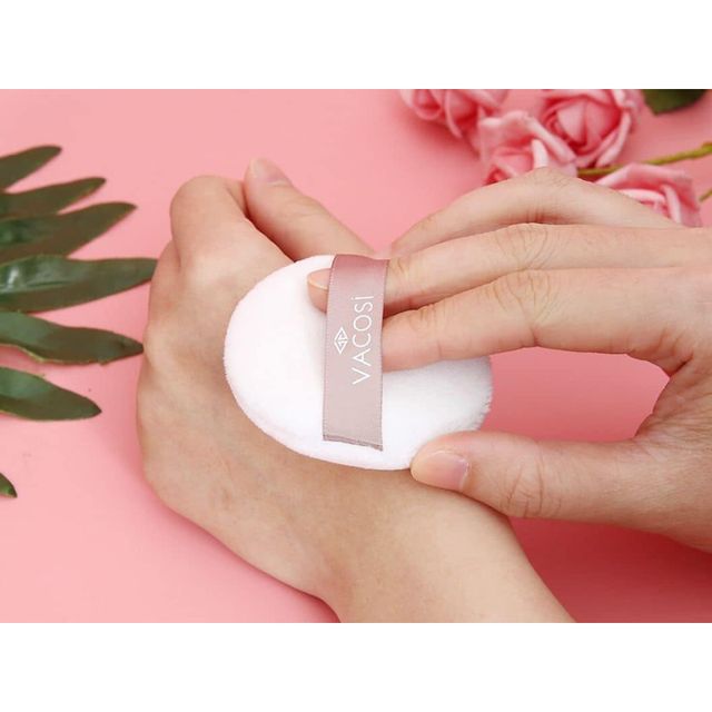 B&ocirc;ng phấn phủ cotton Vacosi Small White Round Puff BP19
