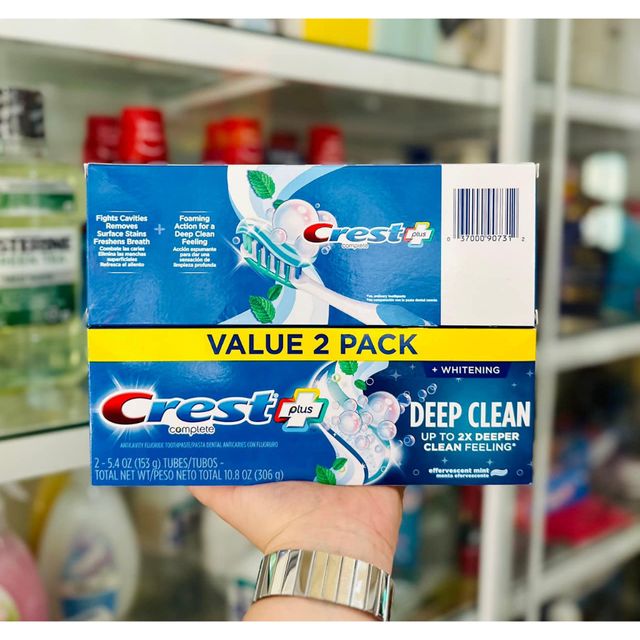 Set 2 Kem Đ&aacute;nh Răng Crest + Deep Clean Complete Whitening Tooastthpe