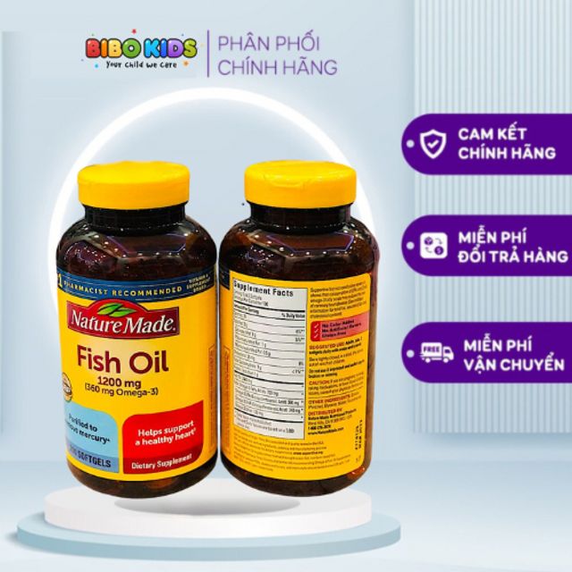 Dầu Cá Fish Oil 300 vi&ecirc;n Omega 3 1200mg Nature Made