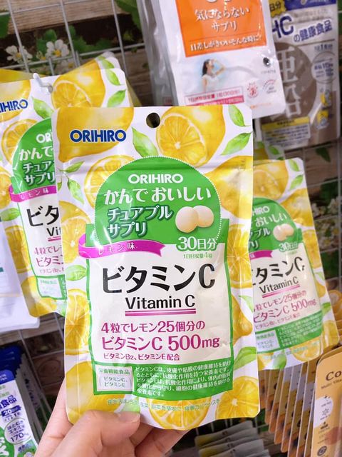 (Hàng nhập khẩu) Viên nhai bổ sung Vitamin C 500mg Orihiro Nhật Bản túi 120 viên 1