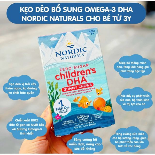 Kẹo dẻo bổ sung Omega 3 Dha Nordic Naturals cho b&eacute; từ 3 tuổi
