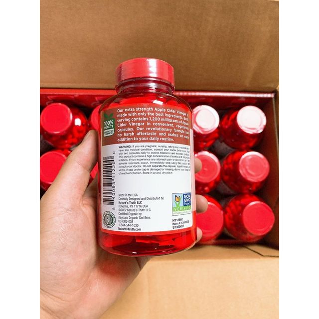 Vi&ecirc;n uống giấm t&aacute;o hữu cơ giảm c&acirc;n Nature&rsquo;s Truth