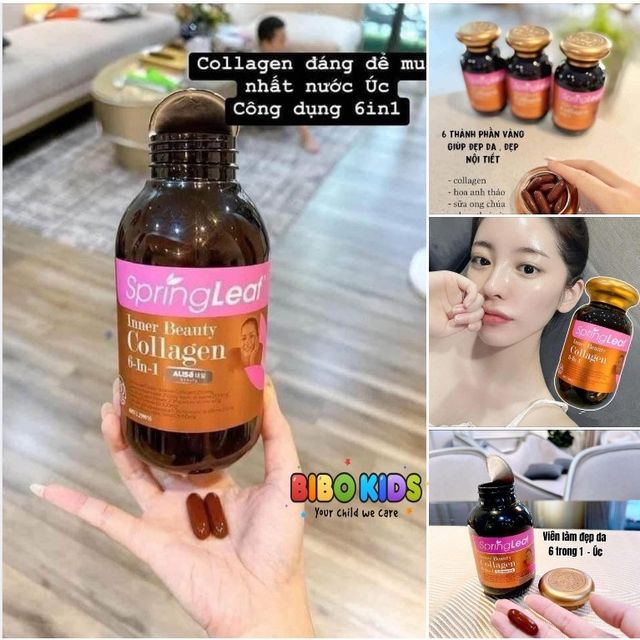 Vi&ecirc;n uống collagen 6 trong 1 Spring Leaf