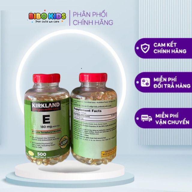 Vitamin E Kirkland 400 IU Của Mỹ, Nắp đỏ