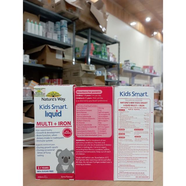 H&agrave;ng nhập khẩu Sắt nước Nature's Way Kids Smart Multi Iron Liquid