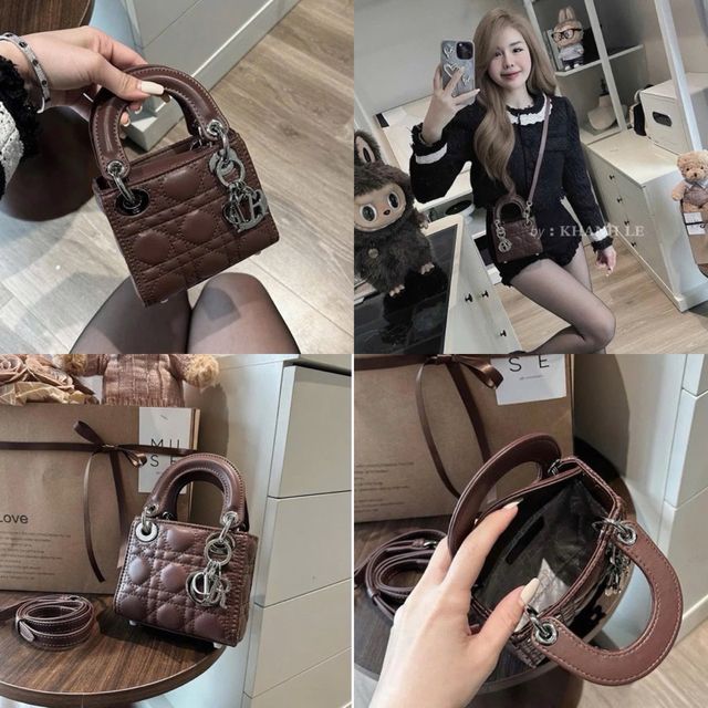 T&uacute;i chữ Đ mini size 14cm da trơn mềm fullbox h&agrave;ng QC cao cấp