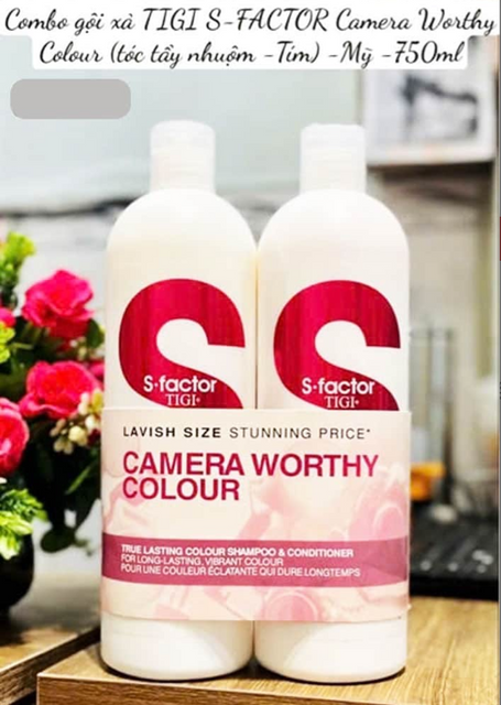 Bộ Gội Xả Tigi Trắng - Camera Worthy Colour 750ml (T&oacute;c Nhuộm)