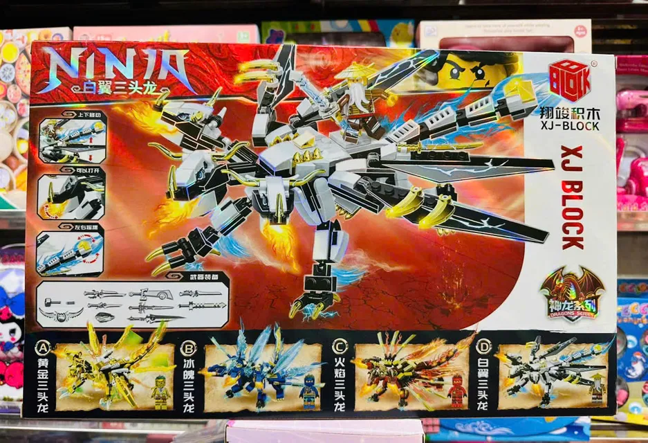 Bộ Lắp R&aacute;p Ninja Rồng Trắng XJ BLOCK 853D trong qu&aacute; tr&igrave;nh lắp r&aacute;p
