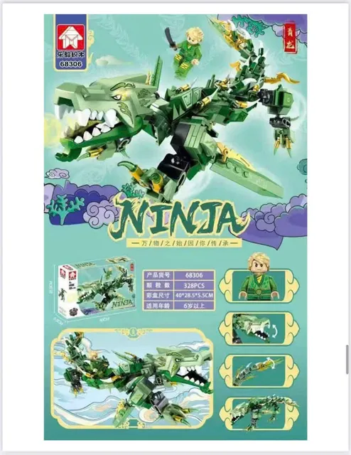 Đồ chơi lắp r&aacute;p Ninja rồng xanh 68306