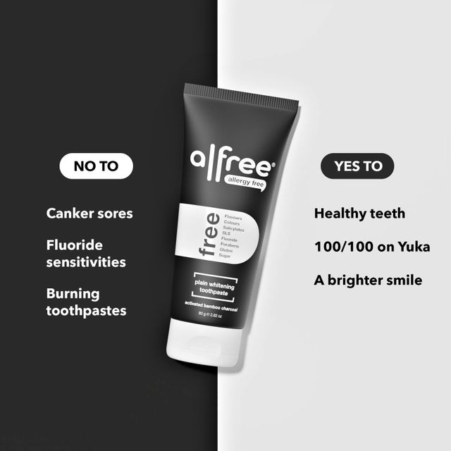 Kem đ&aacute;nh răng Alfree Plain Whitening Charcoal Toothpaste