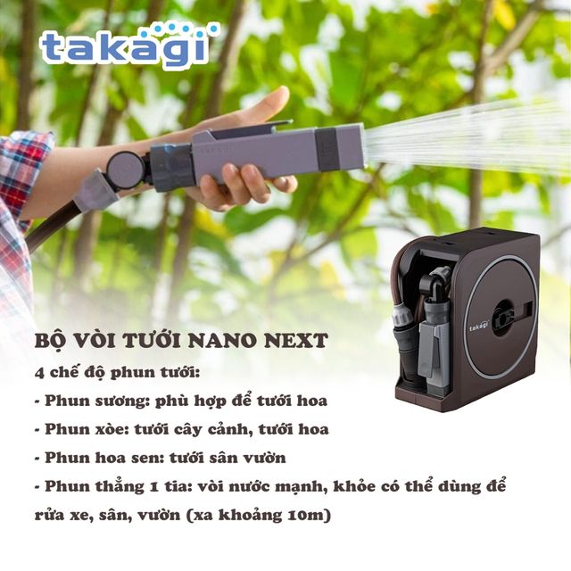 Bộ v&ograve;i tưới c&acirc;y 15m NANO NEXT Takagi RM1215BR