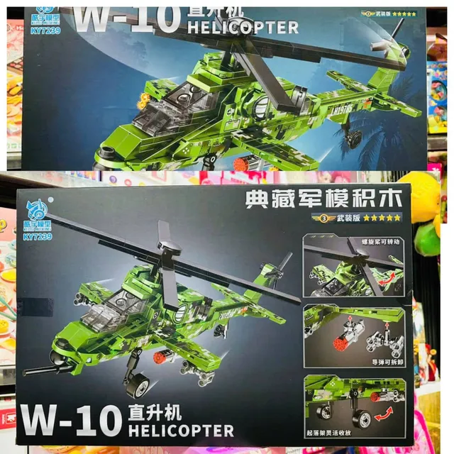 KY7239-3 Đồ chơi x&acirc;y dựng lắp r&aacute;p m&ocirc; h&igrave;nh m&aacute;y bay trực thăng W-10 HELICOPTER