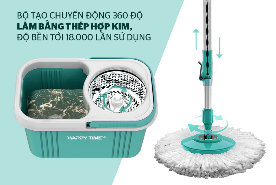 BỘ LAU NH&Agrave; XOAY 360 ĐỘ HAPPY TIME KH-CL330S 5