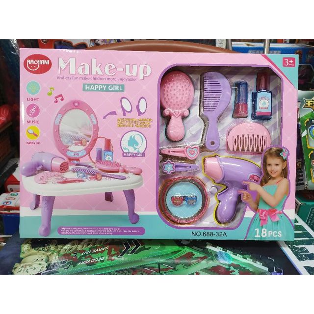 Hộp đồ chơi B&agrave;n trang điểm Make-up HAPPY GIRL k&egrave;m pin