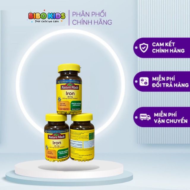 Vi&ecirc;n sắt Iron 65mg Nature Made